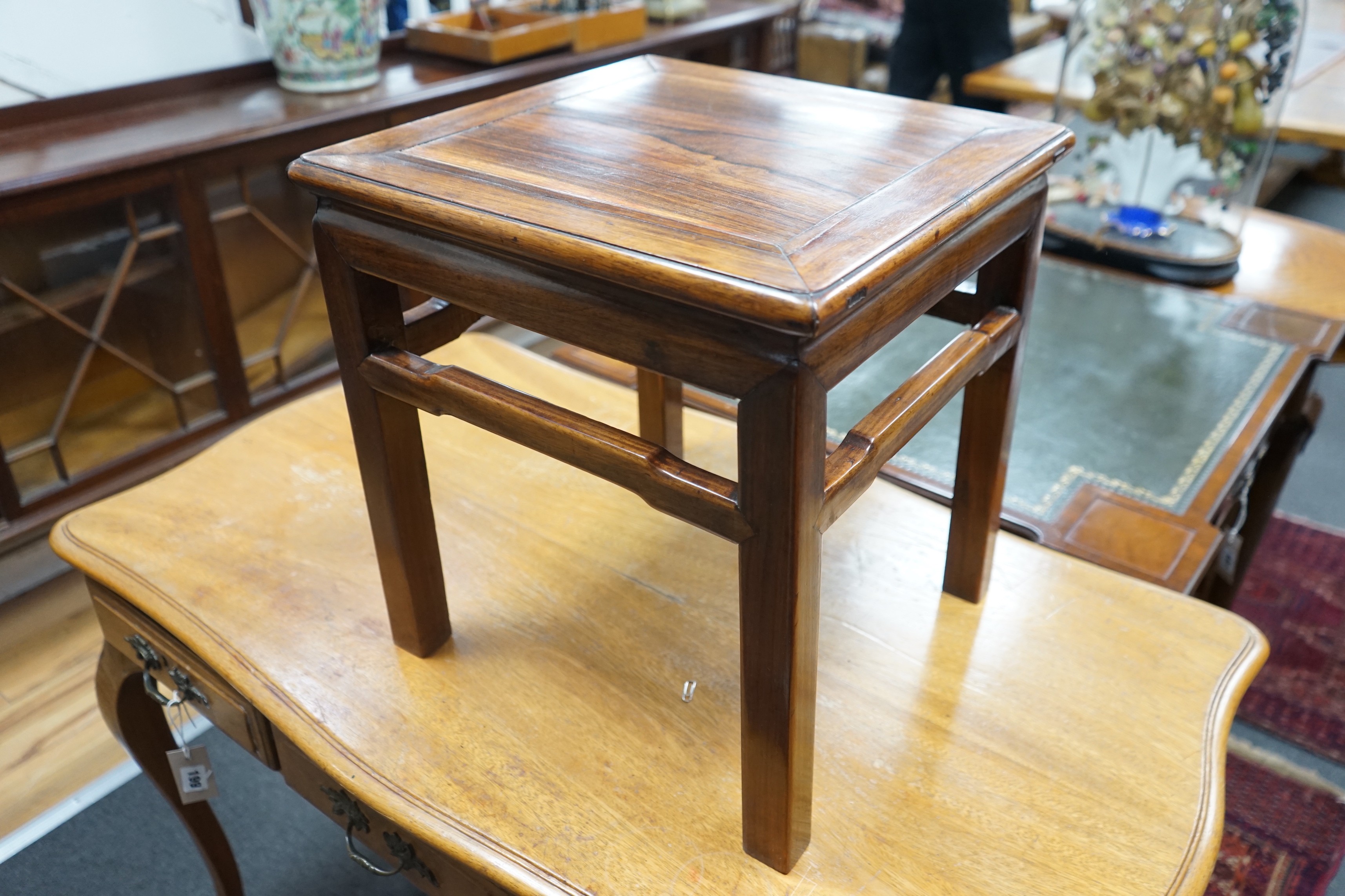 A Chinese huanghuali stool, 19th century, 41cm wide, 41cm deep, 44cm high